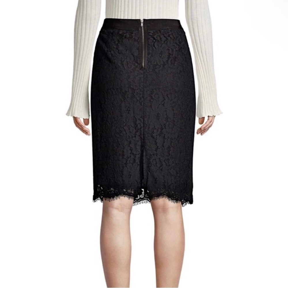 NEW JOIE BLACK EMBELLISHED LACE PENCIL SKIRT - Picture 6 of 8